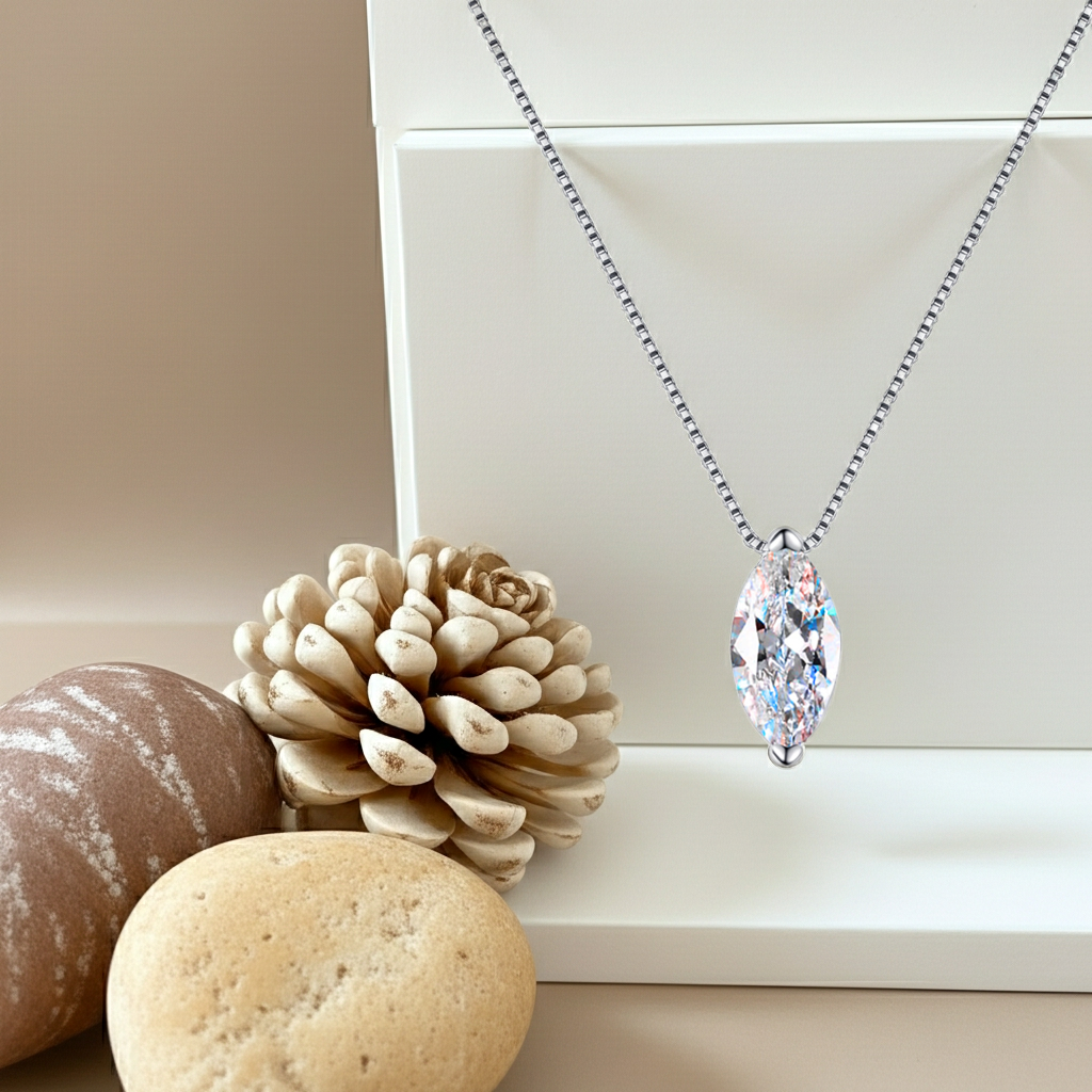 1 Carat Moissanite 925 Sterling Silver Necklace